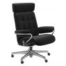 Stressless Quick Ship Stressless London Office Chair With Adjustable Headrest in Paloma Black