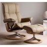 Stressless Stressless Quick Delivery Mayfair Medium Signature Base in Paloma Sand With An Oak Wood Base