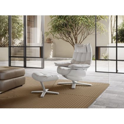 Natuzzi Revive Quilted Recliner Armchair and Footstool