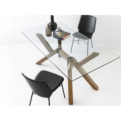 Mikado Glass Top Rectangular Table By Connubia Mikado Glass Top Rectangular Table By Connubia