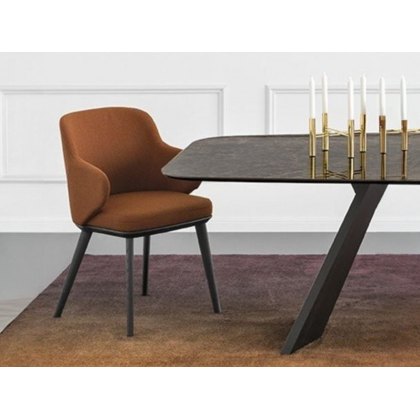Foyer CS1889-MTO Wooden Leg Dining Chair With Arms By Calligaris