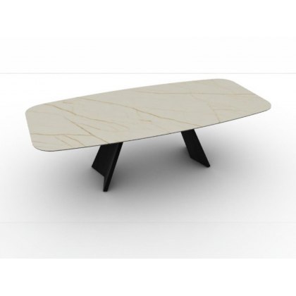 Icaro Fixed Ceramic Elliptical Top  200cm x 100cm Table By Calligaris