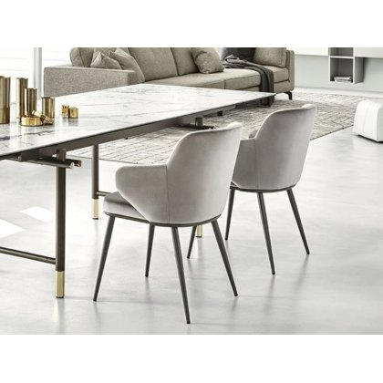 Foyer CS1898-MTO Metal Leg Dining Chair With Arms By Calligaris
