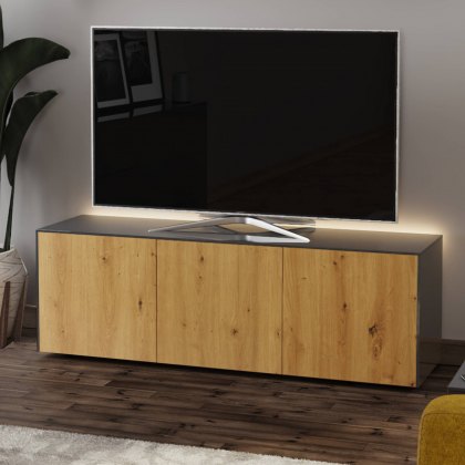 Access TV Unit 150cm Width With Oak Doors