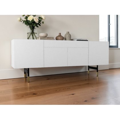 Horizon 4 Doors and Central Drawer Sideboard, With High Legs Made To Order By Calligaris