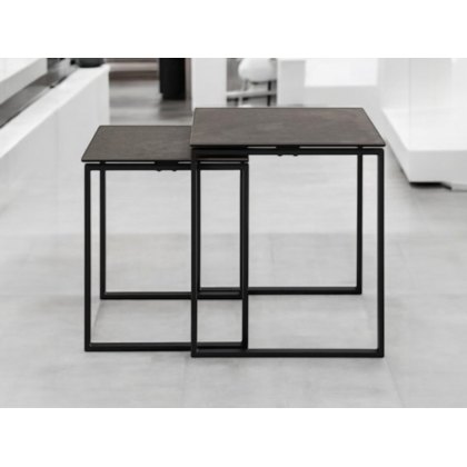 Oblo Black Ceramic Nest of Tables Oblo Black Ceramic Nest of Tables