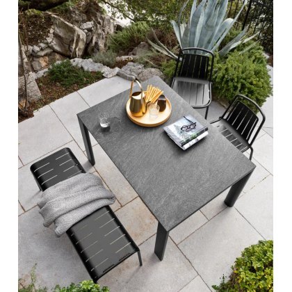 Dorian Ceramic Outdoor Extending Dining Table 130x90cm