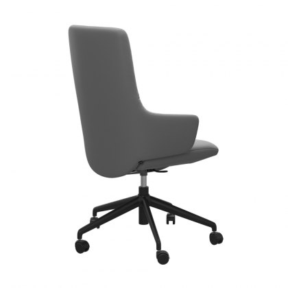 Stressless Quickship Mint High Back Office Chair With Arms In Batick Wild Dove