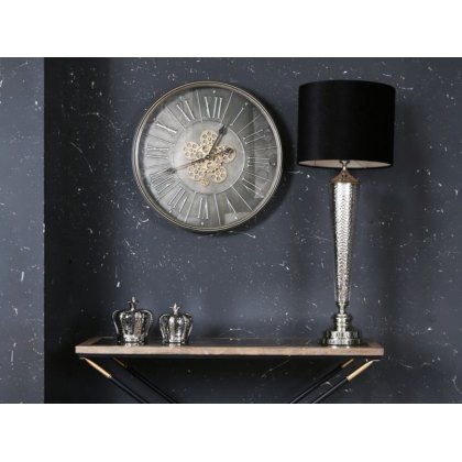 Dark Grey 60cm Round Gears Clock Dark Grey 60cm Round Gears Clock