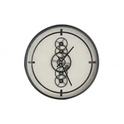 Black and White Gears Wall Clock