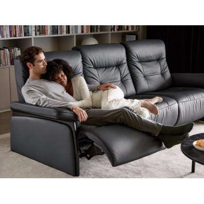 Stressless Mary 3 Seater Sofa With Wooden Arm and Recliners Stressless Mary 3 Seater Sofa With Wooden Arm and Recliners