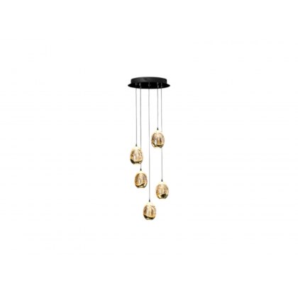 Catania Gold and Black 5 Light Pendant
