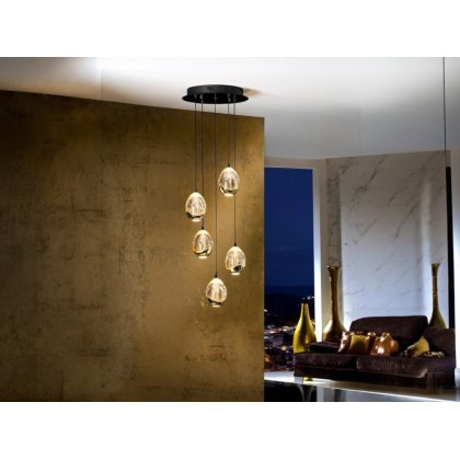 Catania Gold and Black 5 Light Pendant Catania Gold and Black 5 Light Pendant