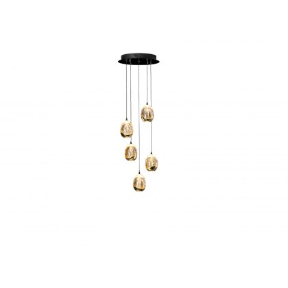 Catania Gold and Black 5 Light Pendant