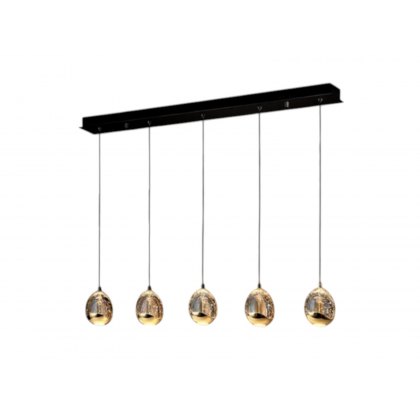 Catania Gold and Black 5 in A Row Pendant Light