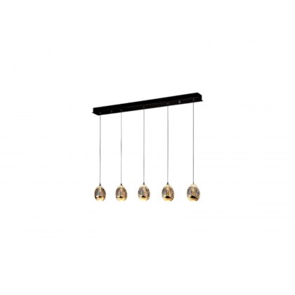 Catania Gold and Black 5 in A Row Pendant Light