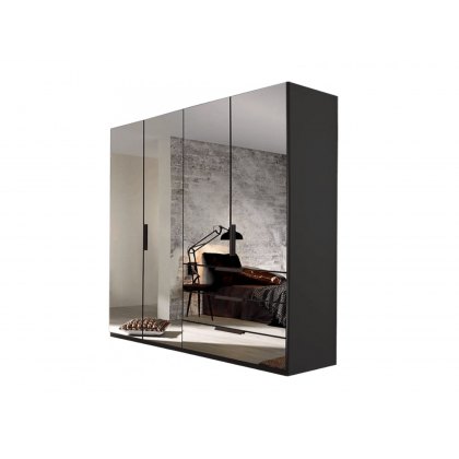 Comet 4 Door Hinged Wardrobe with Mirror Fronts
