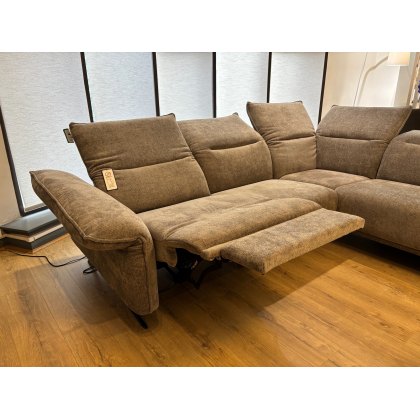 Modena Corner Sofa with 1 Electric Recliner Clearance