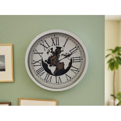 58cm White Gears Clock 58cm White Gears Clock