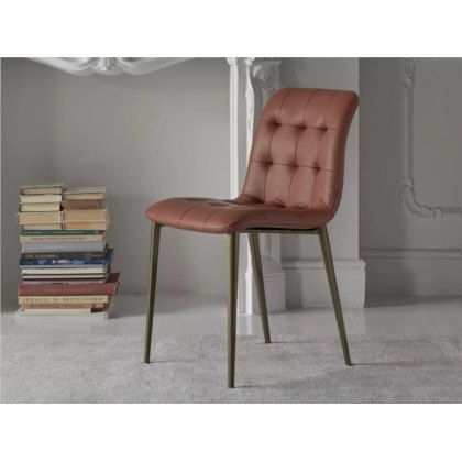 Kuga Slim Metal Leg Dining Chair By Bontempi