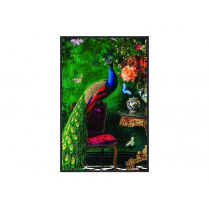 Stately Peacock Velvet Artwork