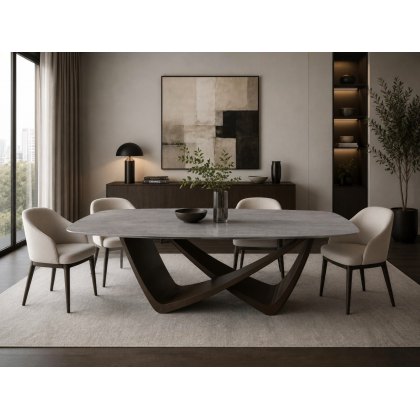 Bach Fixed Barrel Ceramic Table Bach Fixed Barrel Ceramic Table