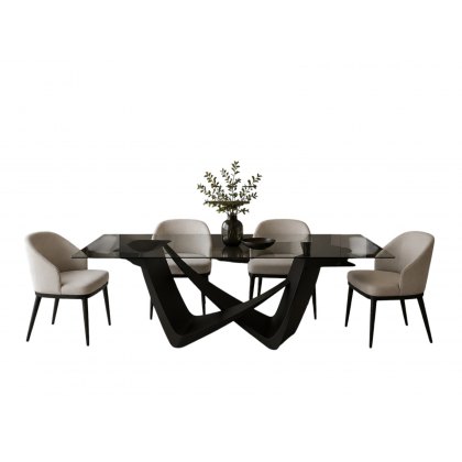 Bach Fixed Rectangular Glass Top Table Bach Fixed Rectangular Glass Top Table