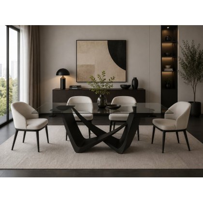 Bach Fixed Rectangular Glass Top Table Bach Fixed Rectangular Glass Top Table