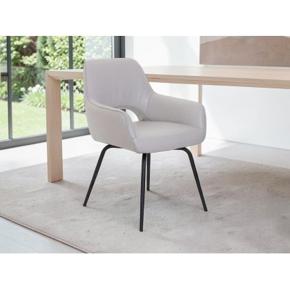 Ivy Metal Leg Dining Chair in Leather Ivy Metal Leg Dining Chair in Leather