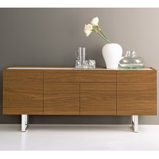 Horizon 4 doors and central drawer sideboard, Glass Top 210cm Width By Calligaris