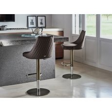 Clara Height Adjustable Bar Stool With Quilted Back