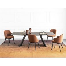 Icaro Fixed Ceramic Elliptical Top  200cm x 100cm Table By Calligaris
