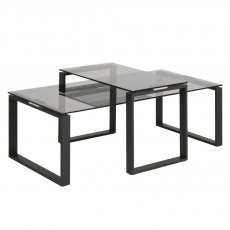 Oblo Coffee Table Black & Smoke Grey Glass Oblo Coffee Table Black & Smoke Grey Glass