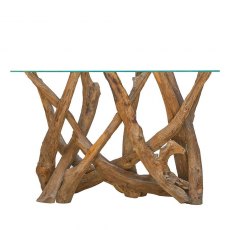 Natural Teak Root Console Table