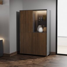 Access Display Cabinet With Walnut Doors