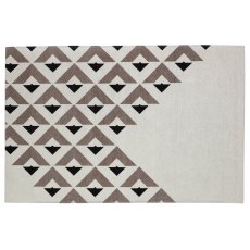 Plain Black and White Rug