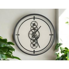 Black and White Gears Wall Clock