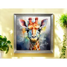Giraffe On Grey Wall Art