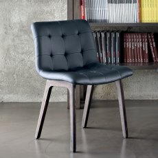 Kuga Dining Chair With Wooden Legs