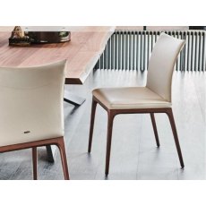Arcadia Dining Chair Quick Ship In Lino Soft Leather By Cattelan Italia