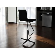 Toto X Base Bar Stool In Nero Leather Quick Ship By Cattelan Italia