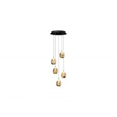 Catania Gold and Black 5 Light Pendant