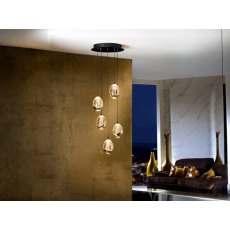 Catania Gold and Black 5 Light Pendant Catania Gold and Black 5 Light Pendant