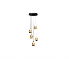 Catania Gold and Black 5 Light Pendant