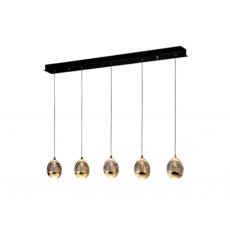 Catania Gold and Black 5 in A Row Pendant Light