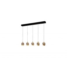 Catania Gold and Black 5 in A Row Pendant Light