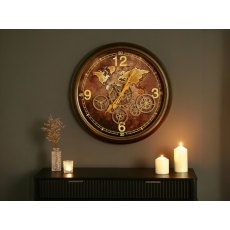 62cm Coffee Brown Gears Wall Clock 62cm Coffee Brown Gears Wall Clock