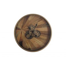 60cm Natural Wood Gears Wall Clock 60cm Natural Wood Gears Wall Clock