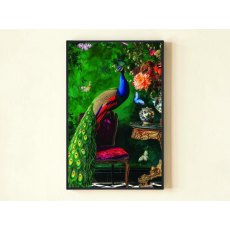 Stately Peacock Velvet Artwork