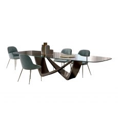 Bach Fixed Barrel Glass Top Table Bach Fixed Barrel Glass Top Table